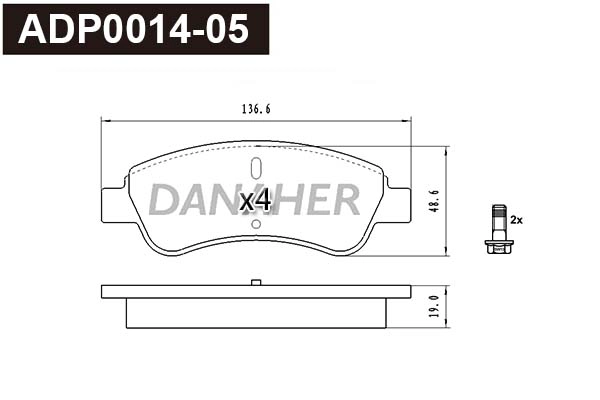 Brake Pad Set, disc brake (ADP0014-05)