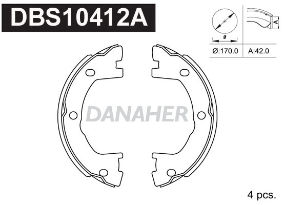 Brake Shoe Set, parking brake (DBS10412A)