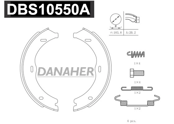 Brake Shoe Set, parking brake (DBS10550A)