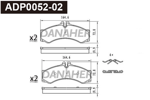 Brake Pad Set, disc brake (ADP0052-02)