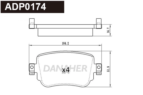 Brake Pad Set, disc brake (ADP0174)