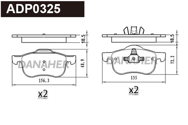 Brake Pad Set, disc brake (ADP0325)