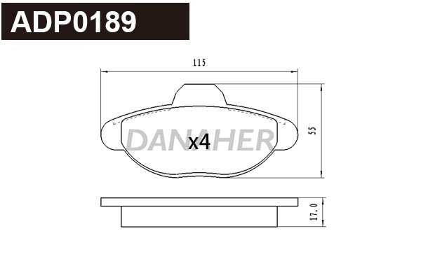 Brake Pad Set, disc brake (ADP0189)