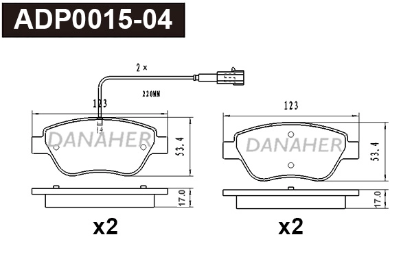 Brake Pad Set, disc brake (ADP0015-04)