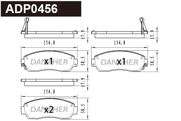 Brake Pad Set, disc brake (ADP0456)