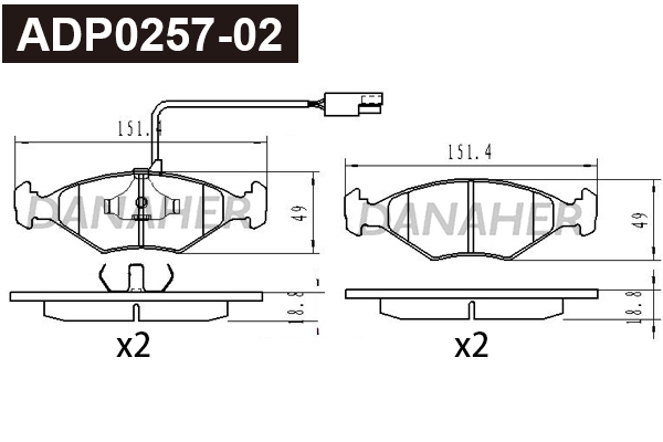 Brake Pad Set, disc brake (ADP0257-02)