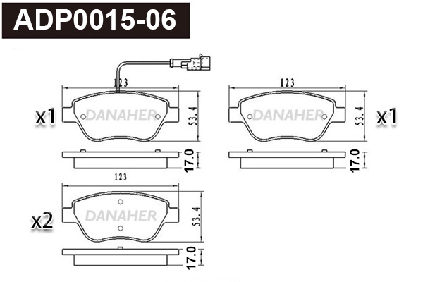 Brake Pad Set, disc brake (ADP0015-06)