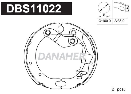 Brake Shoe Set, parking brake (DBS11022)