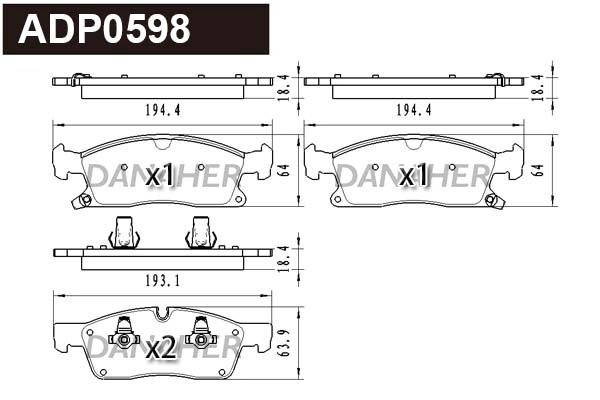 Brake Pad Set, disc brake (ADP0598)