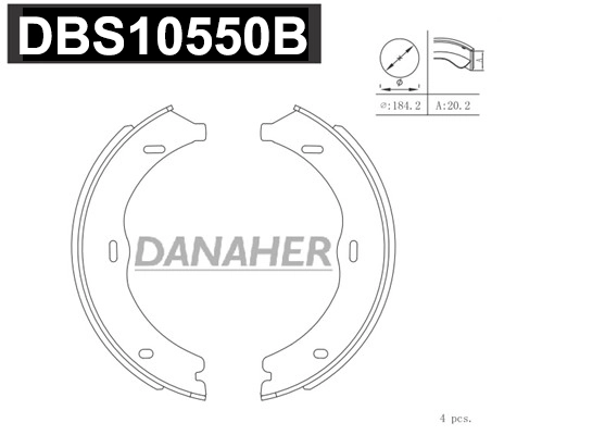 Brake Shoe Set, parking brake (DBS10550B)