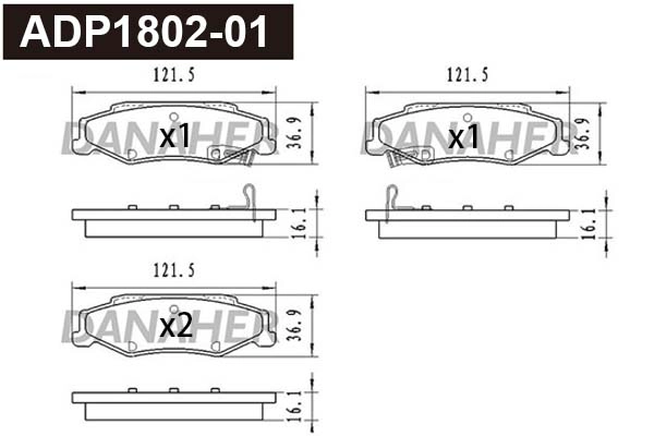 Brake Pad Set, disc brake (ADP1802-01)