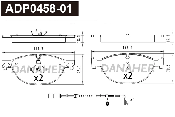 Brake Pad Set, disc brake (ADP0458-01)