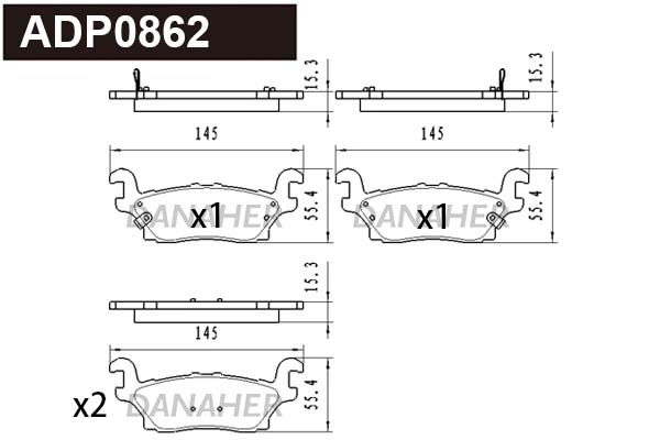 Brake Pad Set, disc brake (ADP0862)