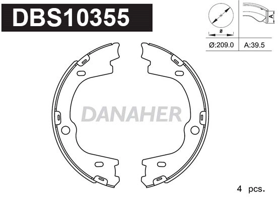 Brake Shoe Set, parking brake (DBS10355)