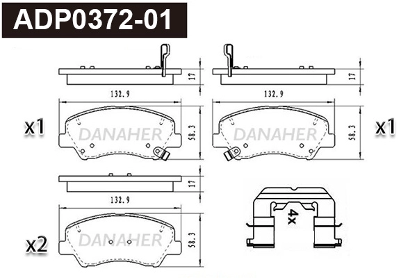 Brake Pad Set, disc brake (ADP0372-01)