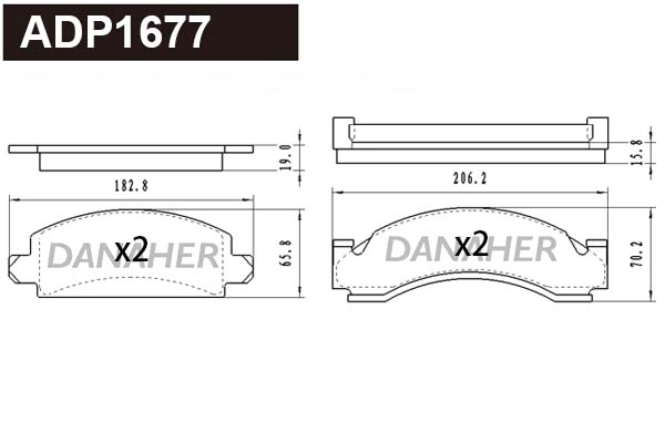 Brake Pad Set, disc brake (ADP1677)
