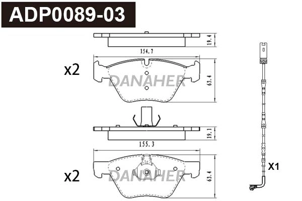 Brake Pad Set, disc brake (ADP0089-03)