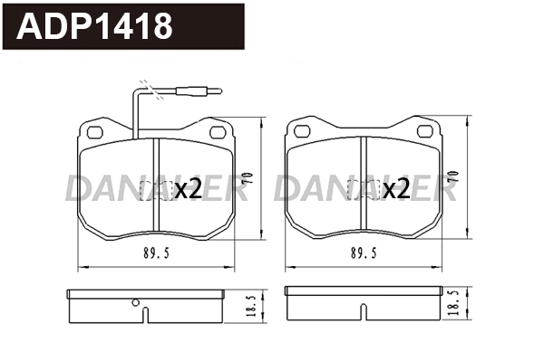 Brake Pad Set, disc brake (ADP1418)