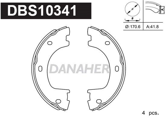 Brake Shoe Set, parking brake (DBS10341)