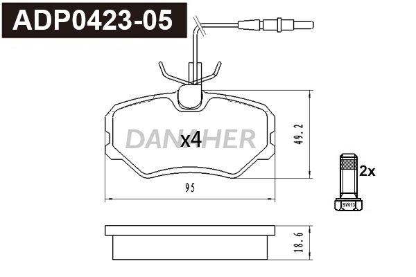 Brake Pad Set, disc brake (ADP0423-05)