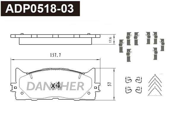 Brake Pad Set, disc brake (ADP0518-03)