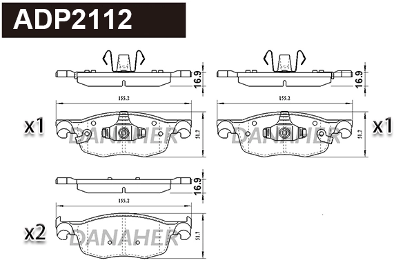Brake Pad Set, disc brake (ADP2112)