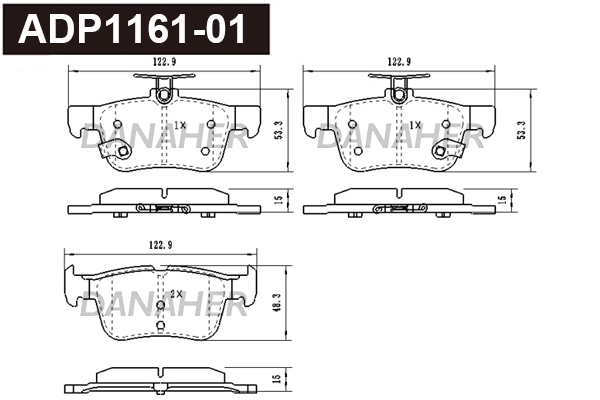 Brake Pad Set, disc brake (ADP1161-01)