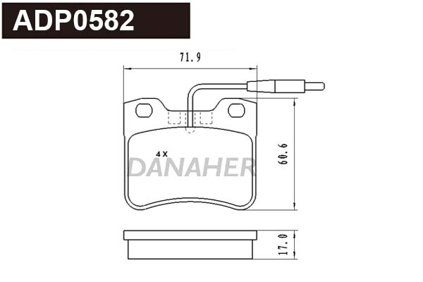 Brake Pad Set, disc brake (ADP0582)