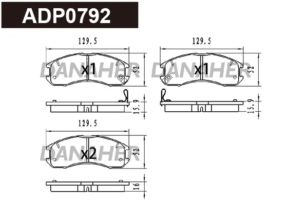 Brake Pad Set, disc brake (ADP0792)