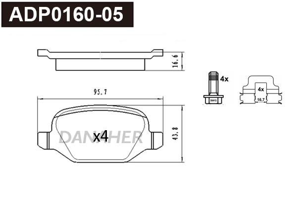 Brake Pad Set, disc brake (ADP0160-05)