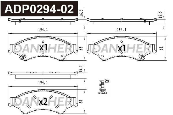 Brake Pad Set, disc brake (ADP0294-02)