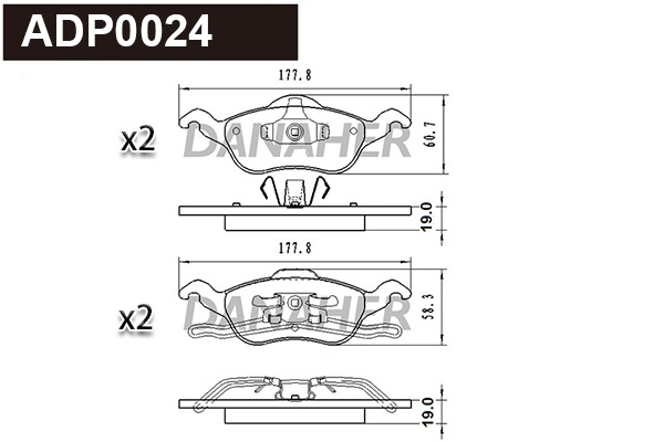 Brake Pad Set, disc brake (ADP0024)