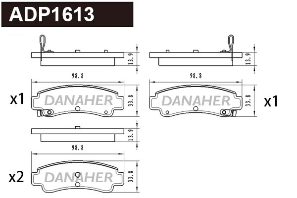 Brake Pad Set, disc brake (ADP1613)