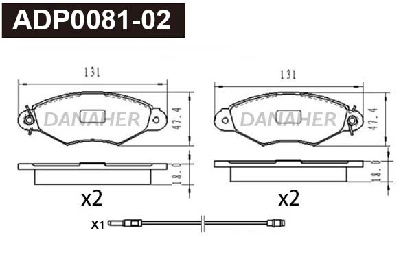 Brake Pad Set, disc brake (ADP0081-02)
