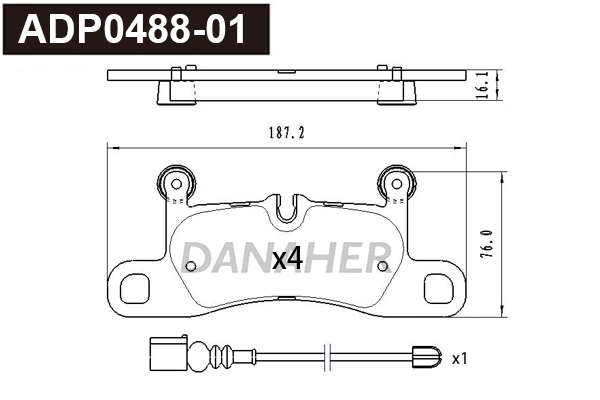 Brake Pad Set, disc brake (ADP0488-01)