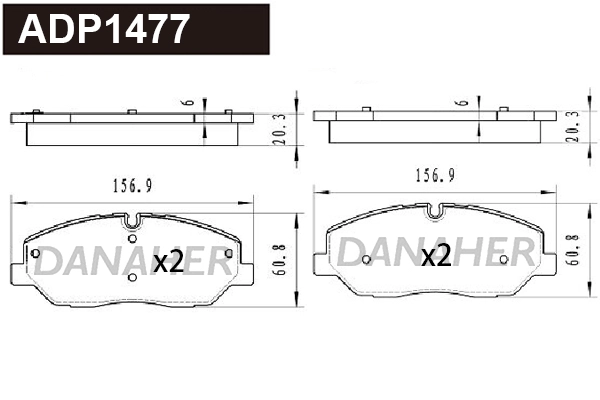 Brake Pad Set, disc brake (ADP1477)