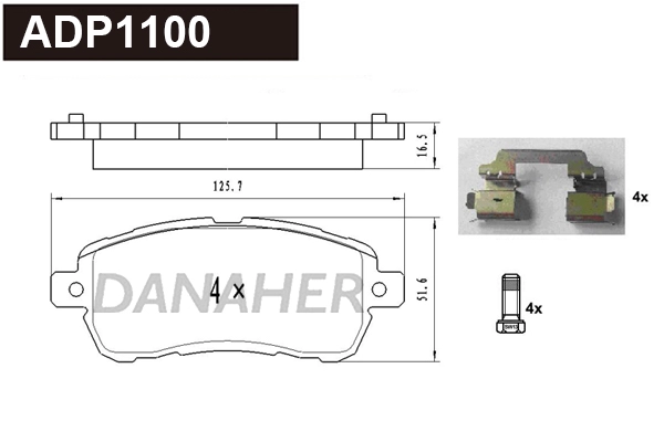 Brake Pad Set, disc brake (ADP1100)