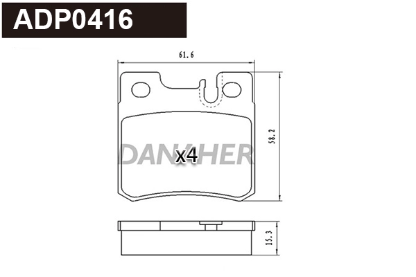 Brake Pad Set, disc brake (ADP0416)