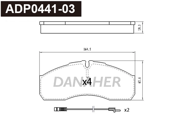 Brake Pad Set, disc brake (ADP0441-03)