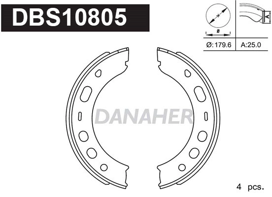 Brake Shoe Set, parking brake (DBS10805)