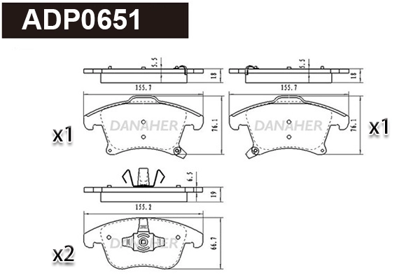 Brake Pad Set, disc brake (ADP0651)