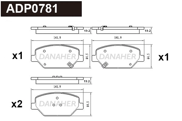 Brake Pad Set, disc brake (ADP0781)