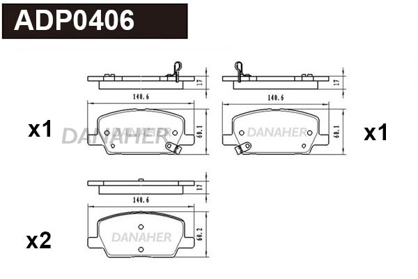 Brake Pad Set, disc brake (ADP0406)