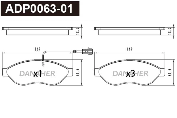 Brake Pad Set, disc brake (ADP0063-01)
