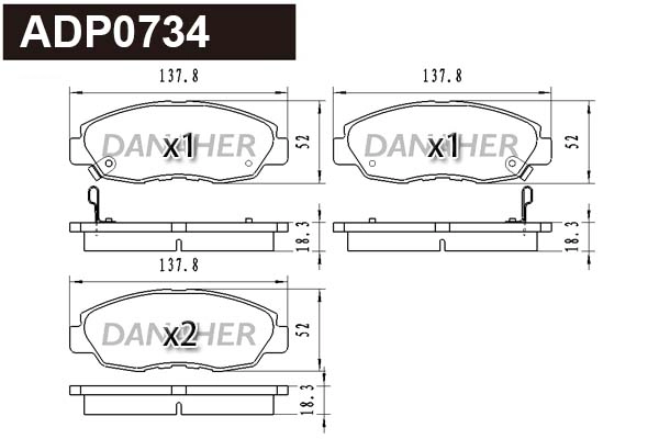 Brake Pad Set, disc brake (ADP0734)