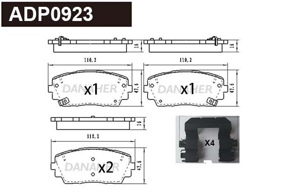 Brake Pad Set, disc brake (ADP0923)