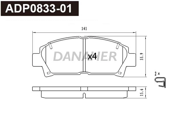 Brake Pad Set, disc brake (ADP0833-01)