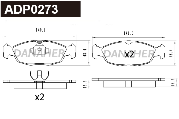 Brake Pad Set, disc brake (ADP0273)