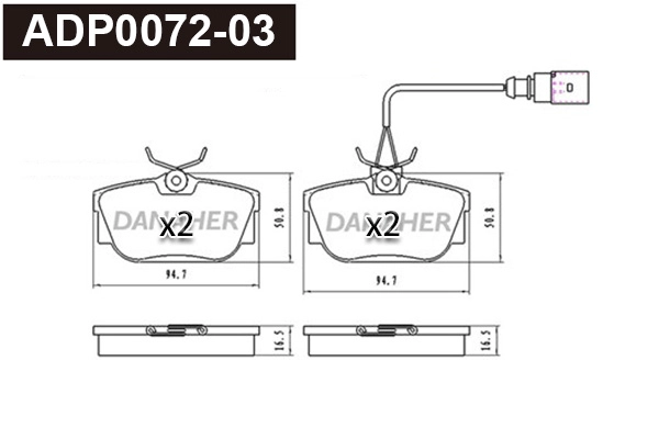 Brake Pad Set, disc brake (ADP0072-03)