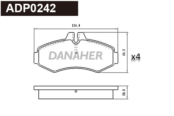 Brake Pad Set, disc brake (ADP0242)